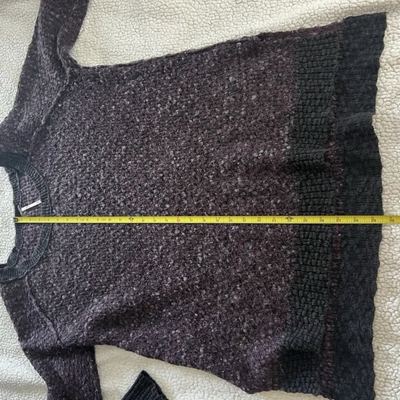 Free People Purple Sweater sz L Textured Oversized Heather Knit Loose Knit Boho - Picture 6 of 7